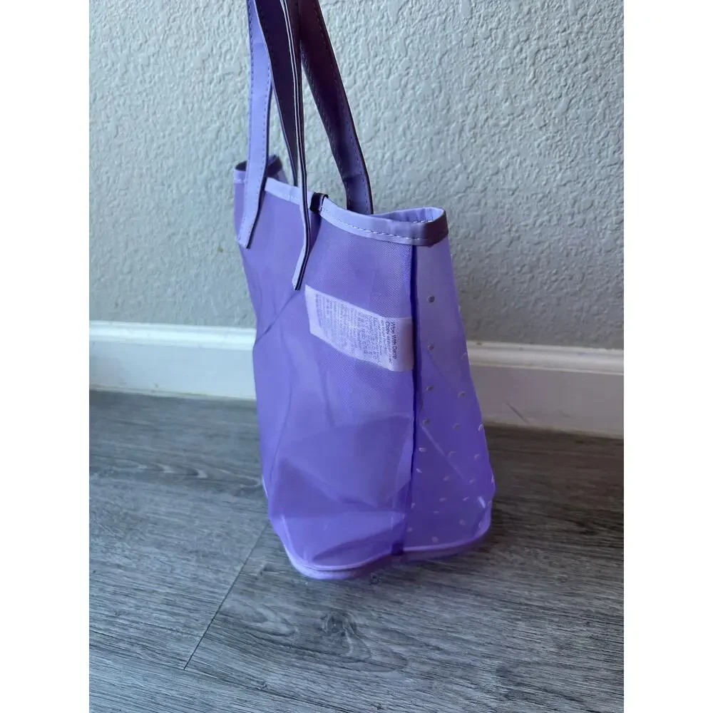 NWT Miniso Sanrio Kuromi Purple Mesh Tote Bag Polka Dot Shoulder Bag Kawaii New